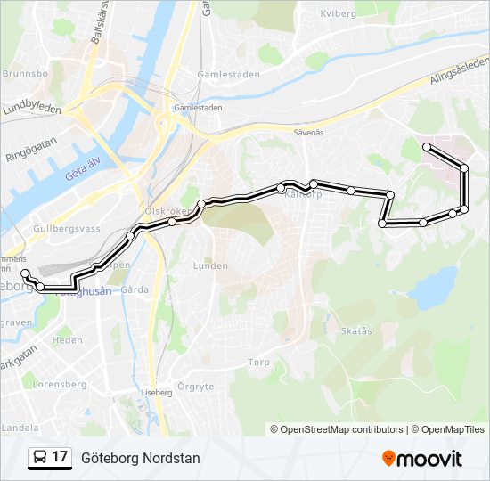 17 bus Line Map