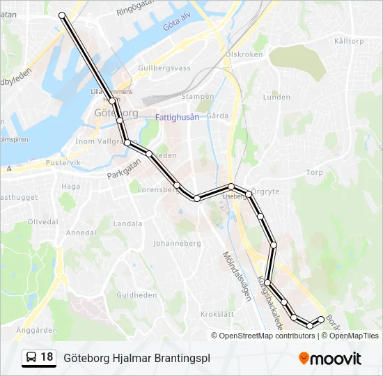 18 Bus Line Map