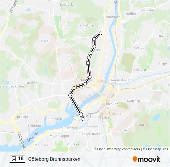 18 Bus Line Map