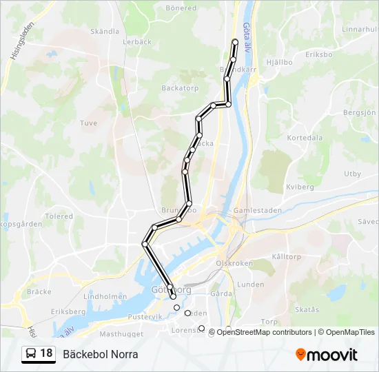 18 Bus Line Map