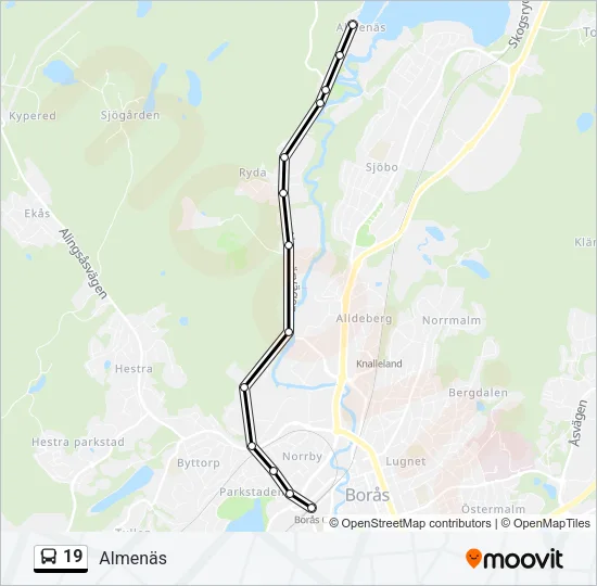 19 Bus Line Map