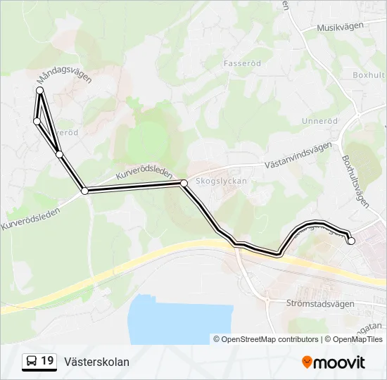 19 Bus Line Map