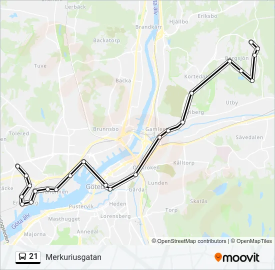 21 Bus Line Map