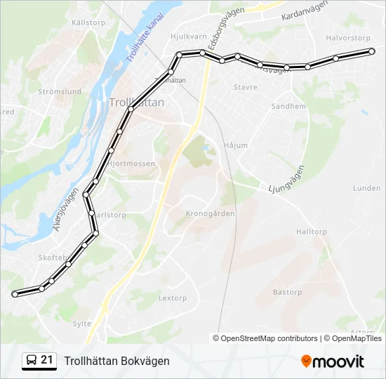 21 Bus Line Map