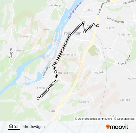 21 Bus Line Map