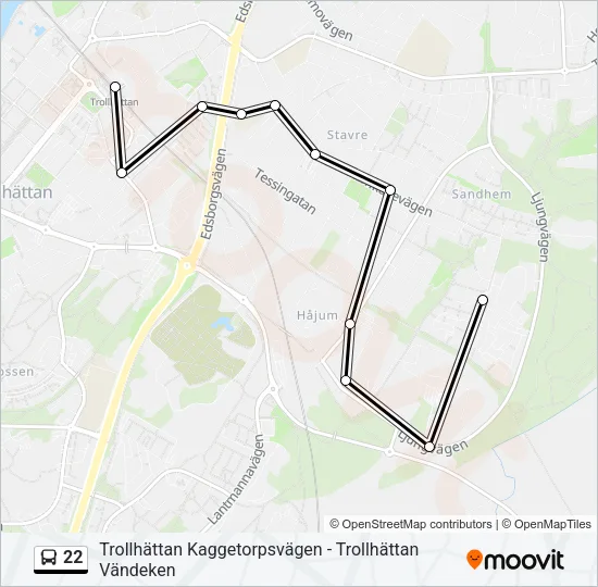22 Bus Line Map