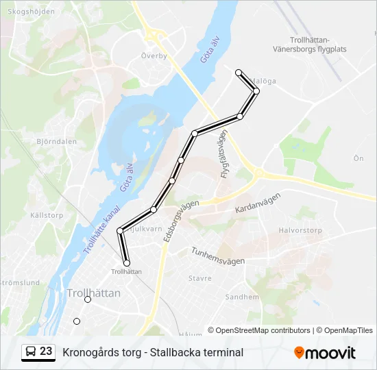 23 Bus Line Map