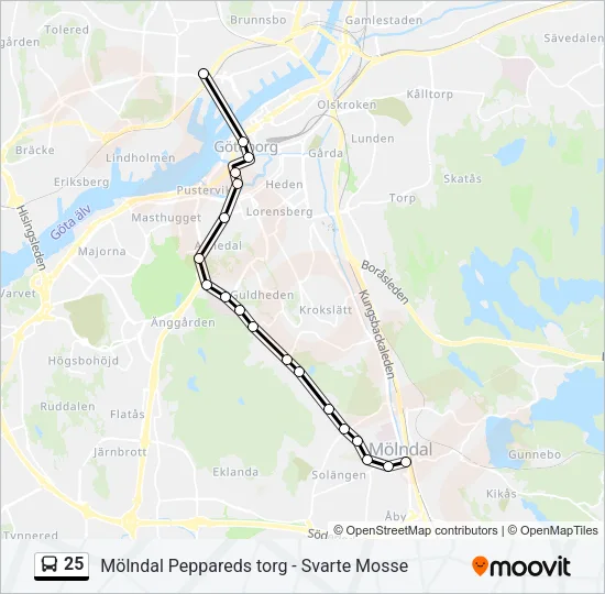 25 Bus Line Map