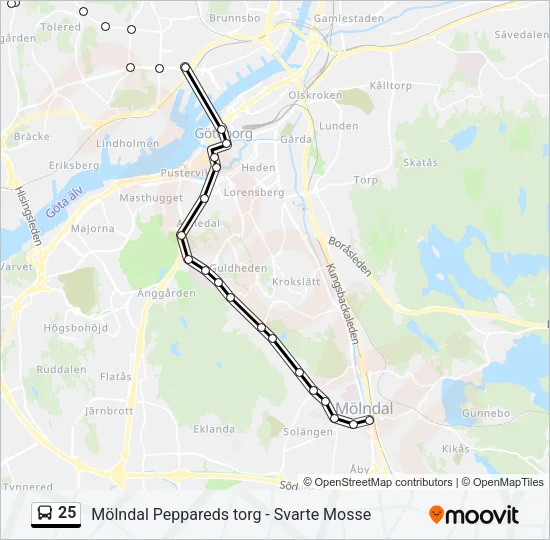 25 Bus Line Map