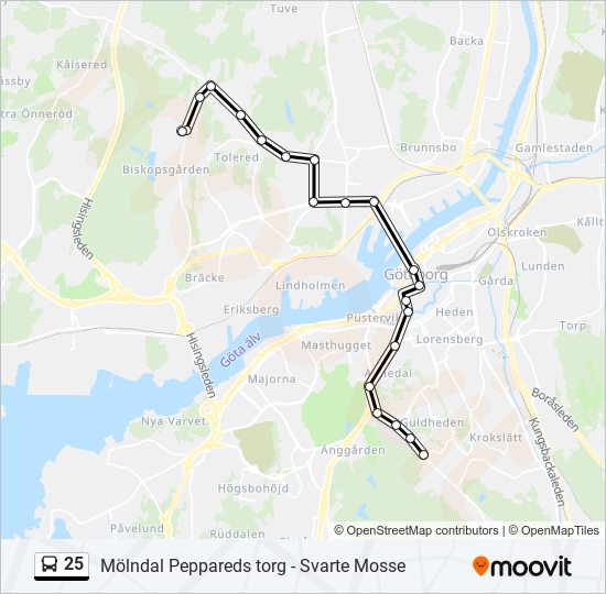 25 bus Line Map