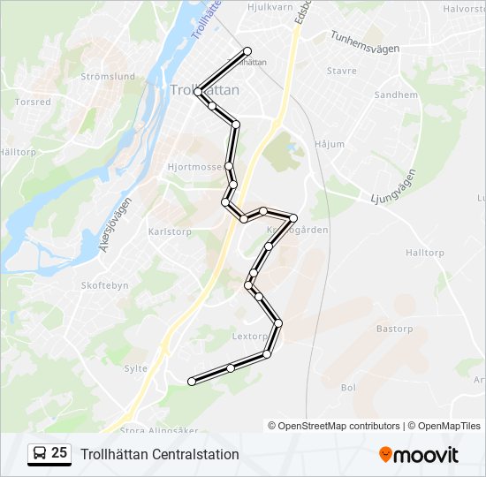 25 bus Line Map