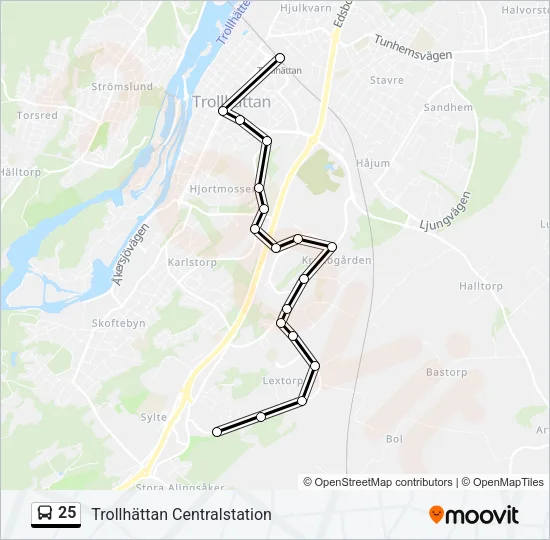25 Bus Line Map