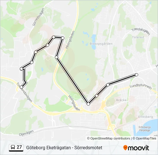 27 Bus Line Map