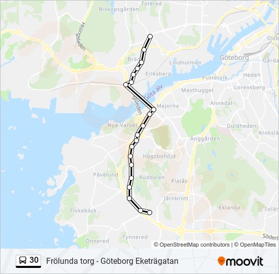 30 bus Line Map