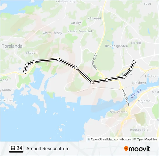 34 Bus Line Map