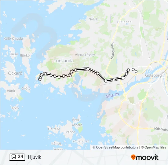 34 Bus Line Map