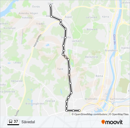 37 bus Line Map