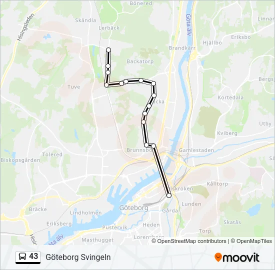 43 Bus Line Map
