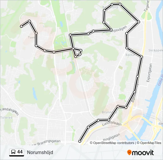 44 Bus Line Map