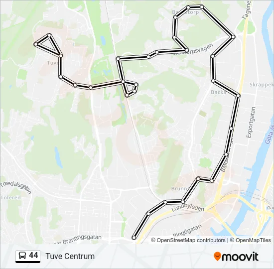 44 Bus Line Map