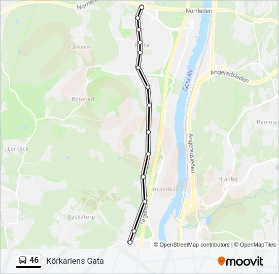 46 Bus Line Map