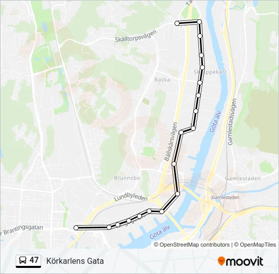 47 Bus Line Map