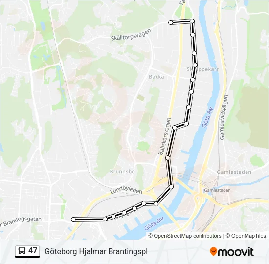 47 Bus Line Map