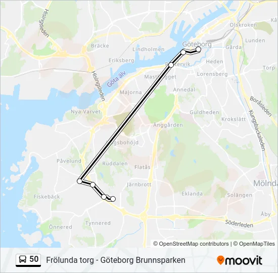 50 Bus Line Map