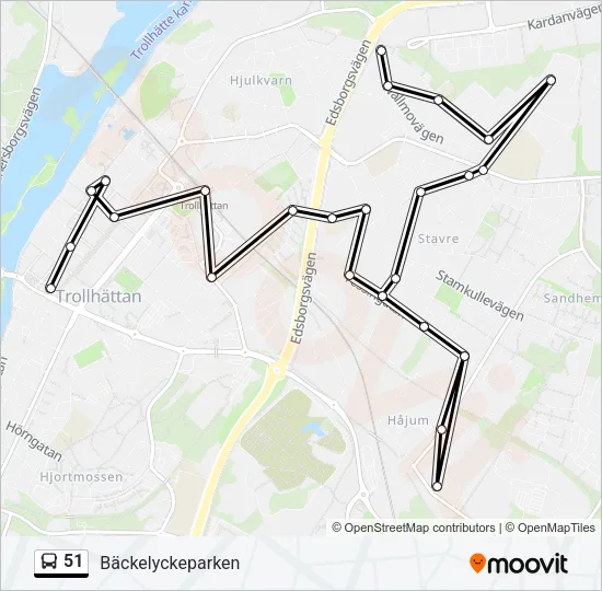 51 Bus Line Map