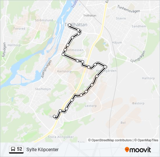 52 bus Line Map