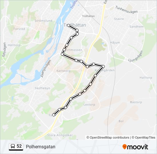 52 bus Line Map