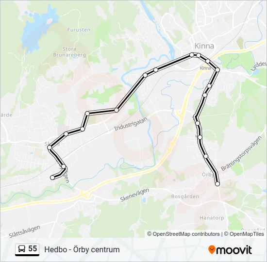 55 Bus Line Map