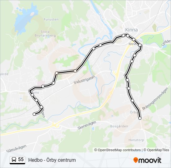 55 bus Line Map