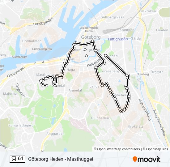 61 bus Line Map