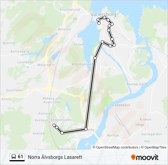 61 Bus Line Map