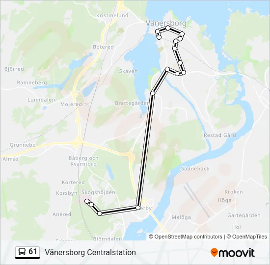 61 Bus Line Map