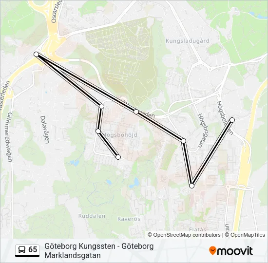 65 Bus Line Map