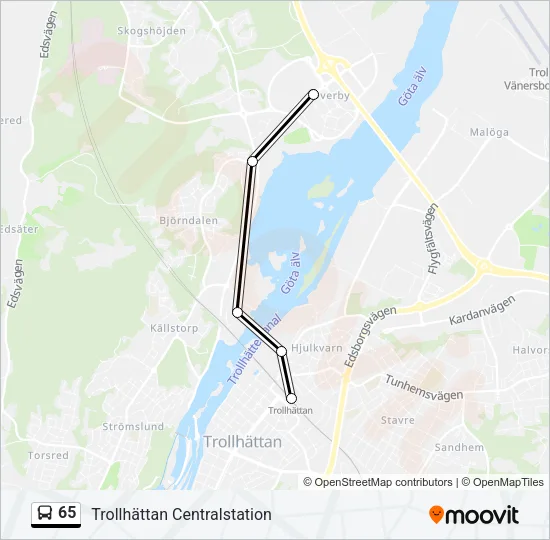 65 Bus Line Map