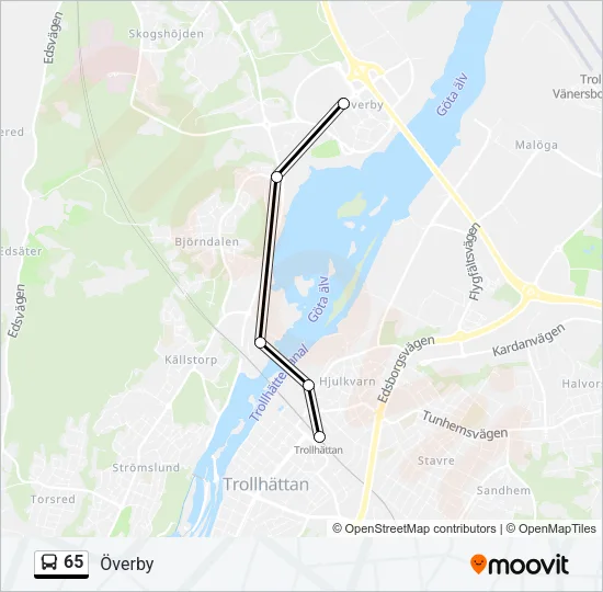 65 Bus Line Map