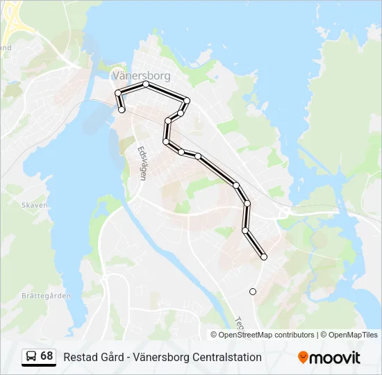 68 Bus Line Map