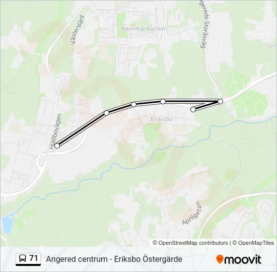 71 Bus Line Map