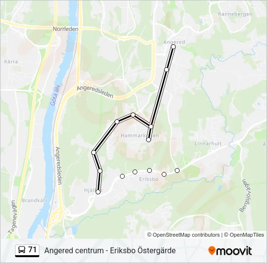 71 Bus Line Map