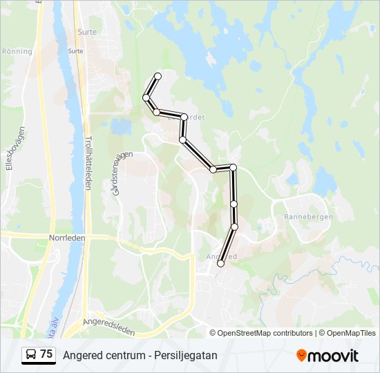 75 bus Line Map