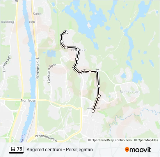 75 Bus Line Map