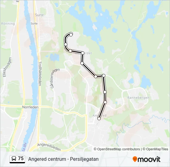 75 Bus Line Map