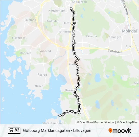82 Bus Line Map