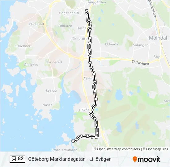 82 Bus Line Map