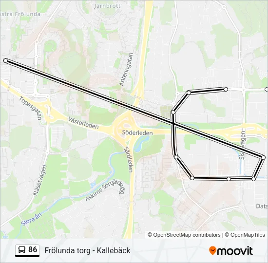86 Bus Line Map