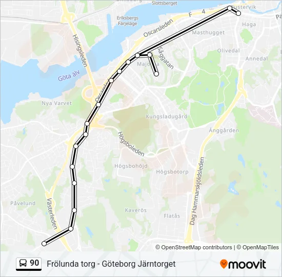 90 Bus Line Map