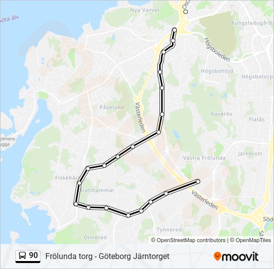 90 bus Line Map